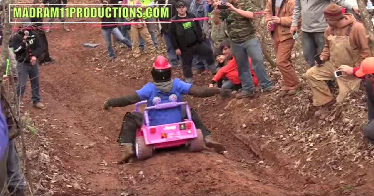 extreme barbie jeep racing