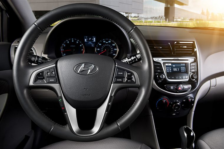 Hyundai interior steering wheel