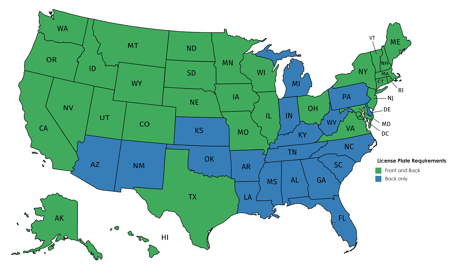 Why Do Some States Require Front And Back License Plates The News Wheel