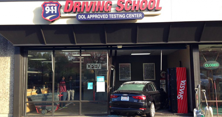 Driver’s Ed Student Crashes Car into Driving School