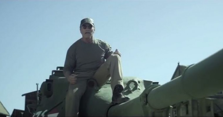 Arnold Schwarzenegger’s Tank Crushes Stuff