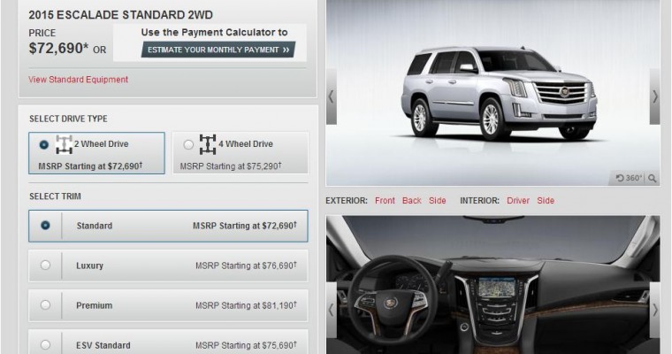 GM Launches 2015 Cadillac Escalade Configurator