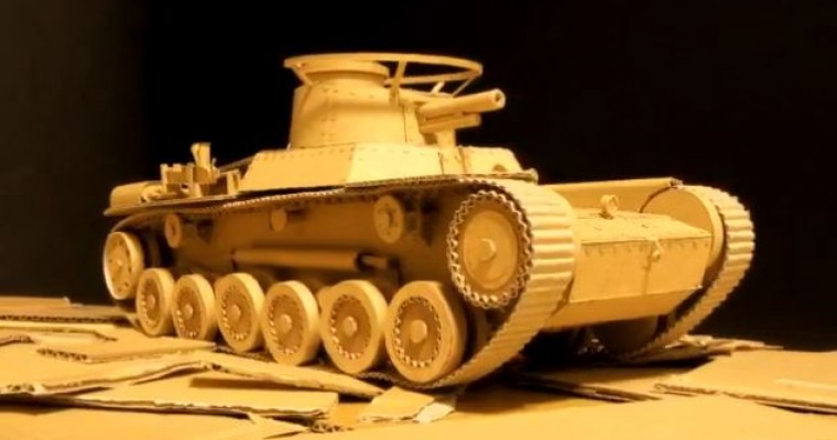 Cardboard Wizard Creates Remote Control Tank from Amazon Boxes