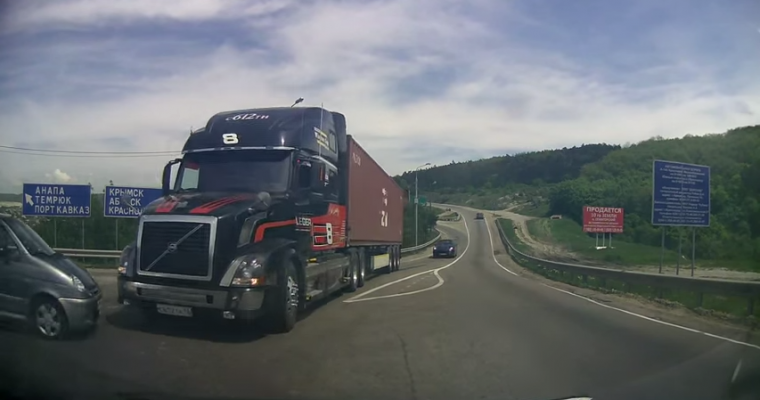 Volvo Truck Driver Spares Puny Human, Hatchback