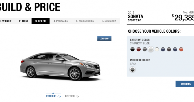 2015 Hyundai Sonata Configurator Launches