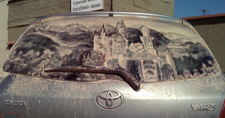 Dirty Car Art: Artist Creates Masterpieces on Dusty Car Windows