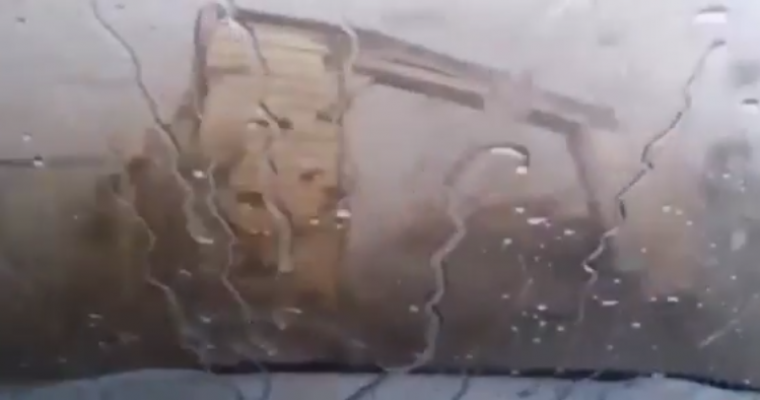 Man Watches Tornado Destroying His Garage Moments after He Backs Out