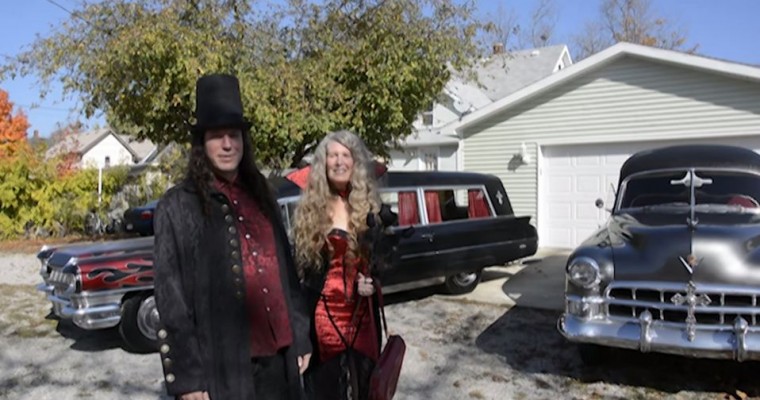 [VIDEO] Peculiar Couple Drives Vintage Cadillac Hearses as their Daily Drivers