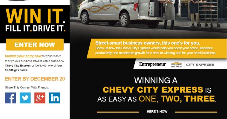 Win a New Van in the Chevrolet City Express to Success Challenge