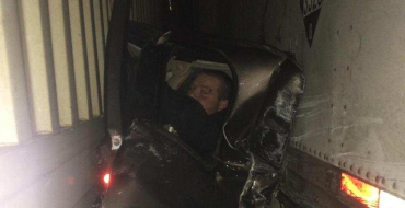 Chevy Silverado Driver Trapped Between Two Semis Walks Away Unharmed