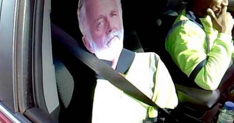 Man Ticketed For Driving in HOV Lane With Most Interesting Cardboard Cutout in the World