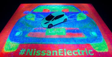 Glow-in-the-dark Nissan LEAF Paints Itself, Breaks World Record