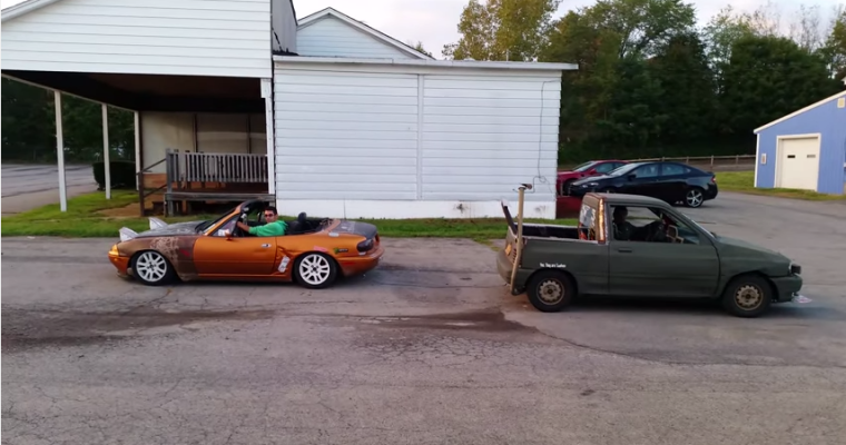 It’s War: ’90s Mazda Miata Pulls Against Early ’90s Ford Festiva