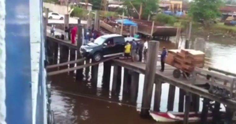 Pickup Truck Walks the Plank in Hair-Raising Video