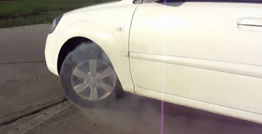 Watch a Kia Rio Drift, Do a Burnout