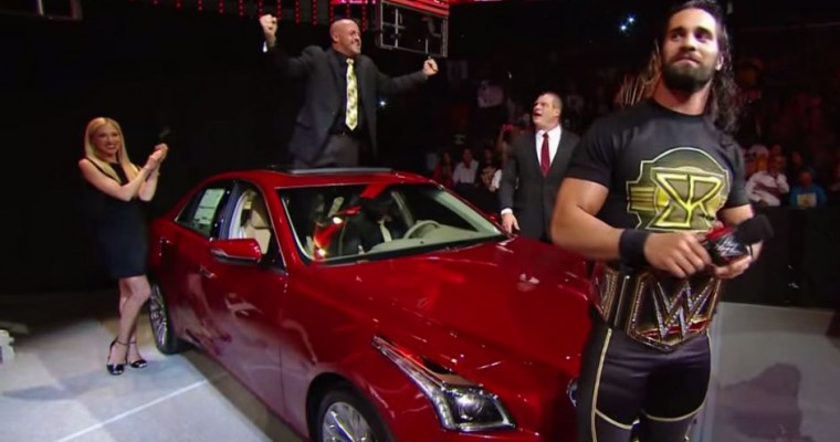 Seth Rollins Thanks J&J Security with 2015 Cadillac CTS on <em>Raw</em>