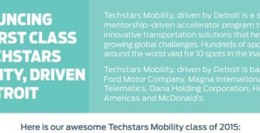 Techstars Mobility, driven by Detroit, Announces 10 Startups to Receive Funding