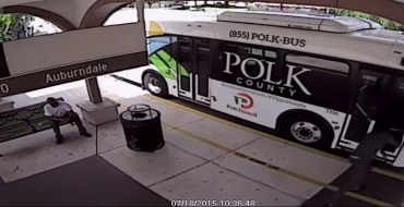 Upset Bus Passenger Head-butts Bus in Anger