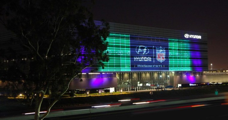 Hyundai US Headquarters Lights Up to Mark New NFL Partnership