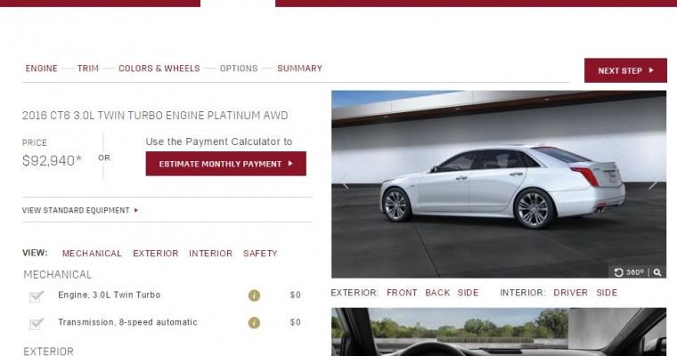 Configure Your 2016 Cadillac CT6 Now