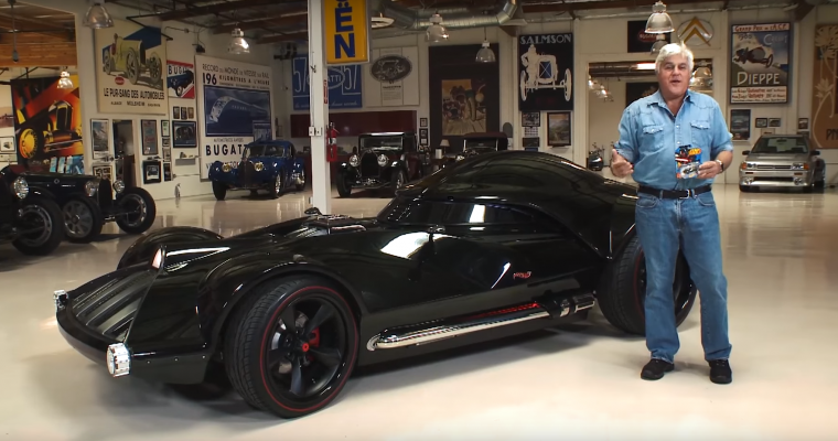 Real-Life Villain Jay Leno Drives Hot Wheels Darth Vader Car [VIDEO]