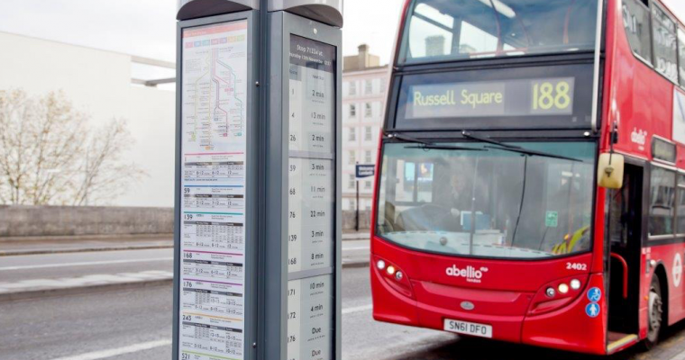 London Bus Stops Outfitted with E-Paper Technology for Up-to-Date Bus Times