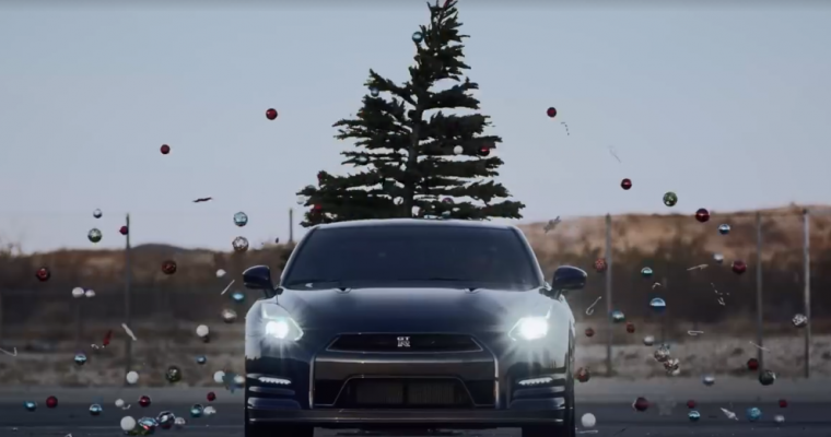 Nissan Takes Down Christmas Tree with GT-R