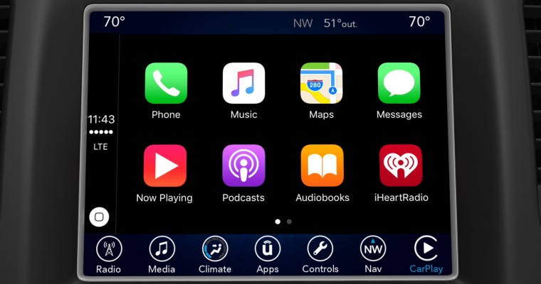 Fiat Chrysler Uconnect System Now Has Apple CarPlay and Android Auto