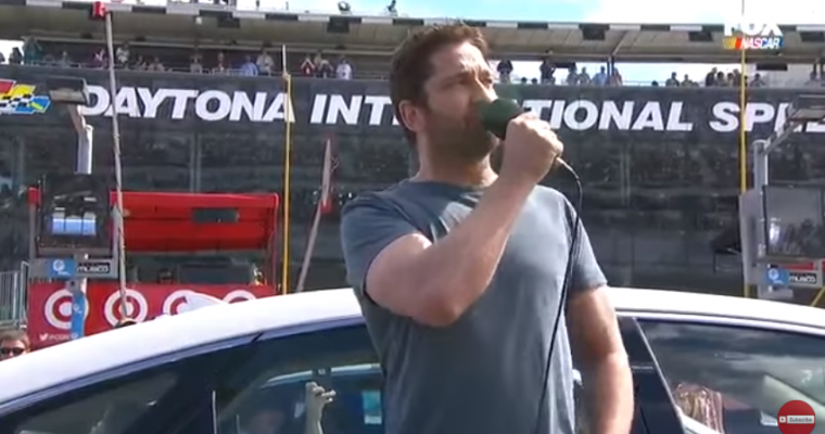 Gerard Butler Acts as Grand Marshal of Daytona 500