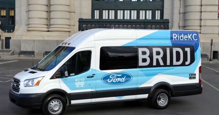 Ford Provides 10 Transit Vans for Ride KC: Bridj Pilot Program