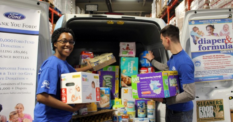 Ford Donates $100K, Diapers, Formula to Gleaners Community Food Bank