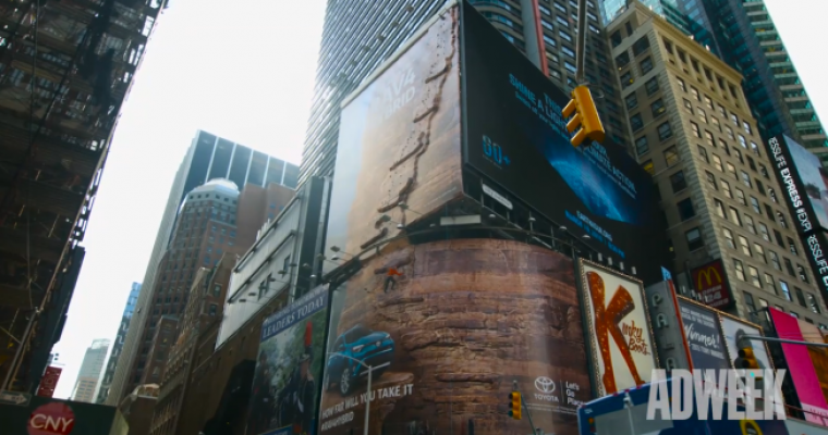 Toyota Builds Huge Climbing Wall in Middle of Times Square