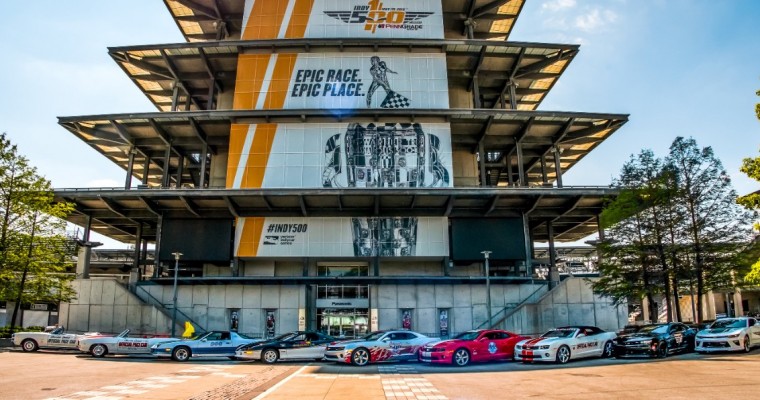 All Nine Former Camaro Pace Cars On Display at Brickyard for Indy 500