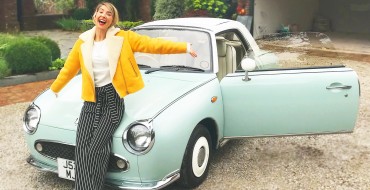 YouTuber Alfie Deyes Surprises Zoella with a Pastel Nissan Figaro for Their Five-Year Anniversary