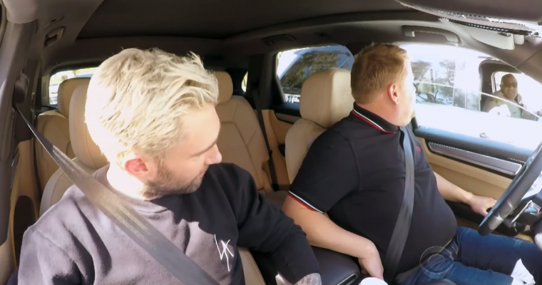 Adam Levine and James Corden Get Pulled Over by Police Before Hitting the Track on Carpool Karaoke