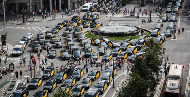 Taxi Strike Against Uber Fills Streets Across Spain With Stationary Cabs