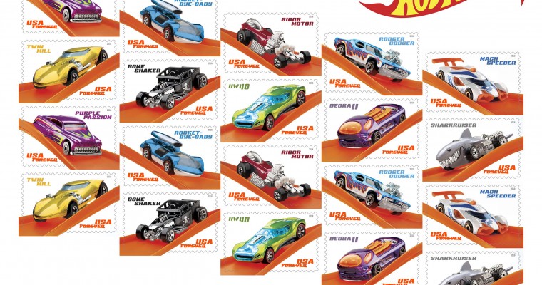 Commemorative USPS Hot Wheels Stamps Depict Most Popular Die-Cast Cars