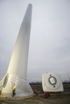 Installation of the wind turbines occurred in January 2014. 