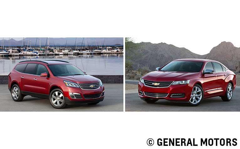 2014 Chevy Impala and Traverse