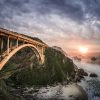 Bixby Creek Bridge in Big Sur, California, at sunset