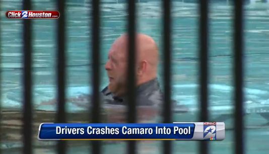 Camaro Crashes into Pool