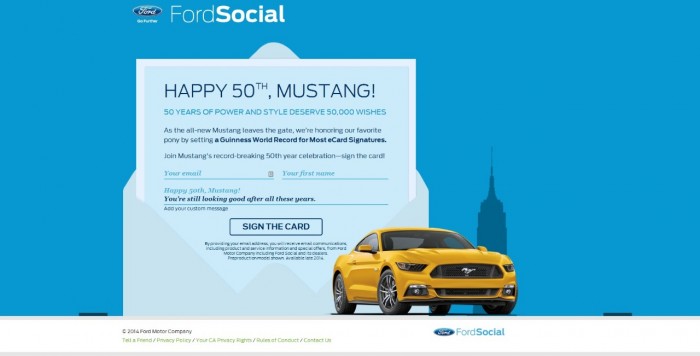 Mustang Birthday Card