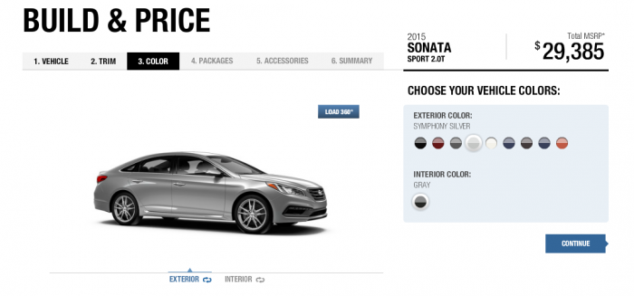 The 2015 Hyundai Sonata Configurator