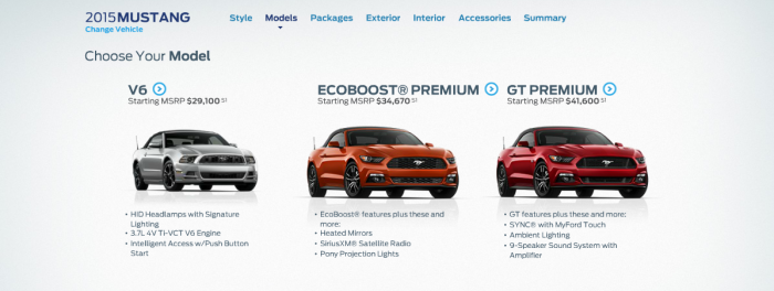 2015 Ford Mustang Configurator