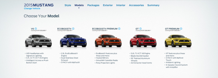 2015 Ford Mustang Configurator