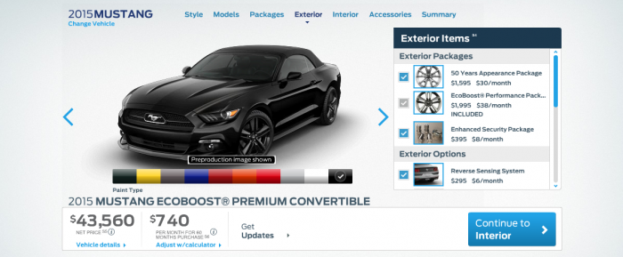 2015 Ford Mustang Configurator