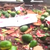 train hits a watermelon truck