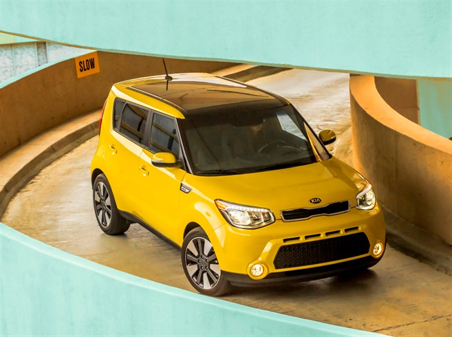 The 2015 Kia Soul, which is too cool for school (just kidding, it made the 10 Best Student Cars list, too!)