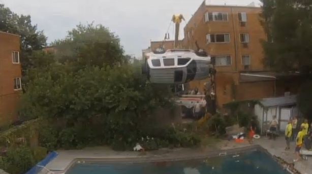 Jeep Crashes into Pool