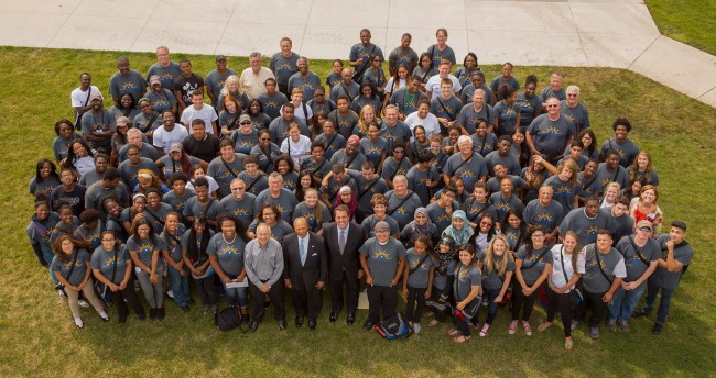 Participants of the 2014 GM Student Corps pose for a photo. 